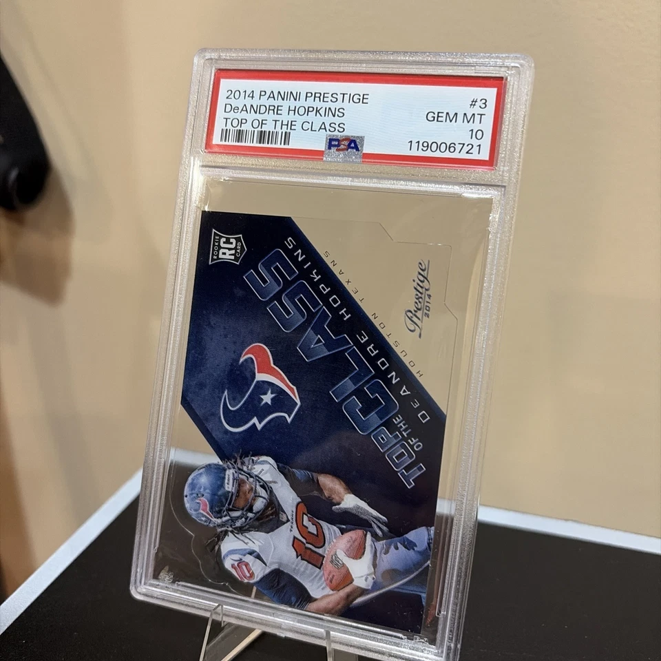 Tarjeta de novato de fútbol americano DeAndre Hopkins 2014 Panini Prestige #3 Top of the Class RC Foto 1 de 3