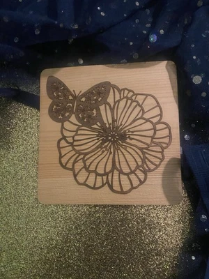 PAPIRO ELEGANTE HECHO A MANO MADERA MARIPOSA FLORAL COTTAGECORE EN BLANCO Tarjeta RÚSTICA Foto 1 de 4