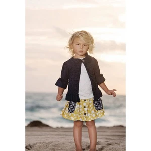 Persnickety Skirt Yellow Print with Blue Pockets - USA Made - Picture 1 of 6