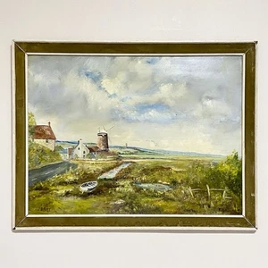 Vintage Öl auf Karton Gemälde signiert von J Bray Landschaft Kunst gerahmt selten - Bild 1 von 24