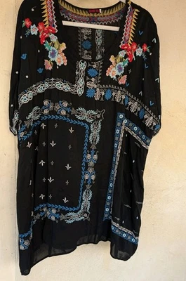 BLUSA LARGA BORDADA BOHO JOHNNY WAS 3X USADA EN EXCELENTE ESTADO Foto 1 de 4