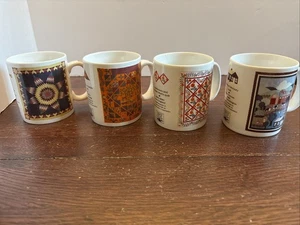 OTAGIRI Museum of American Folk Art Mug Set Of 4 Different Quilts On Each Farm - Picture 1 of 12