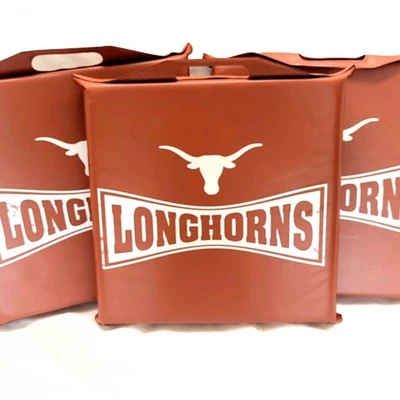 *3 * 复古 UT Longhorns Bevo 体育场座椅靠垫德州燃烧橙色足球  — 第 1/4 张图片