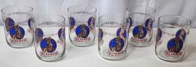 6 vasos de Navidad vintage Libbey Rudolph nariz roja reno Montgomery Ward Foto 1 de 4