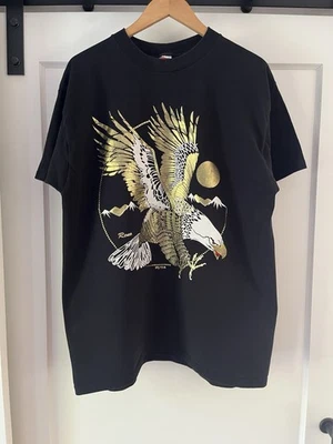🦅 Rare Y2K Robert Walton Bald Eagle Foil T-Shirt - Reno - Men’s XL - Image 1 of 4