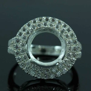 10 mm Round  semi-mount  ring setting silver925# 224 pre order - Picture 1 of 5