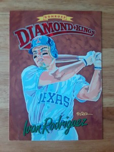 1994 Donruss Diamond Kings Jumbo 5x7 DK-10 Ivan Rodriguez #01085/10000