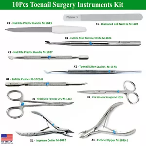 Toenail Surgery Kit Manicure pedicure Chiropody ingrown File Podiatry Cutter - Picture 1 of 9