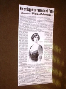 Pubblicità d'Epoca dei primi del 1900 Pilules Orientales per sviluppare il seno - Imagen 1 de 1