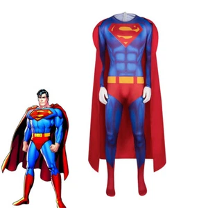 Cosplay 2025 Superman Jumpsuits Cloak Superhero Clark Kent  Bodysuit Zentai Suit - Picture 1 of 9