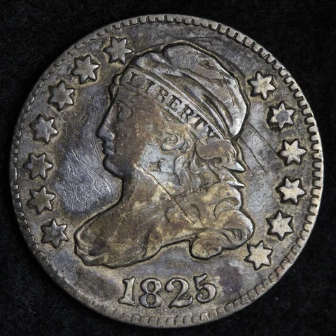 1825 Capped Bust Silver Dime CHOICE VF E314 YBX Cover