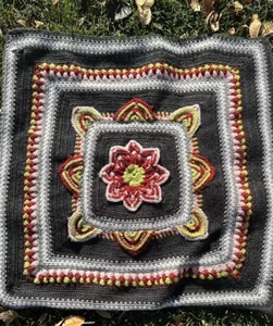 Hand Made Crochet Granny Flower Chair Throw Afghan Lap Blanket Hand Crafted - Picture 1 of 7
