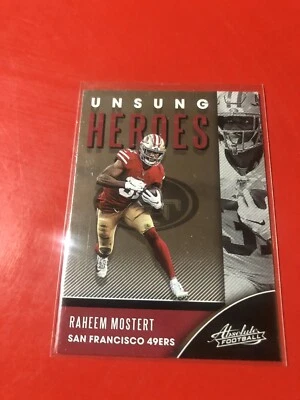 2020 Panini Absolute Unsung Heroes #UH-RM Raheem Mostert San Francisco 49ers - Image 1 of 2