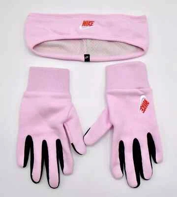 Conjunto de diadema y guantes de vellón Nike Club juvenil espuma rosa medio/negro/blanco Foto 1 de 4