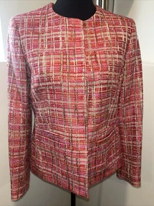Jones New York Signature Blazer Damen Gr. 10P Petite Wolle Rosa Karriere Barbiecore - Bild 1 von 9