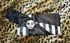 VINTAGE STRIPED SKULL SATIN WRISTLET CLUTCH WALLET TOO FAST HOT TOPIC GOTH PUNK 