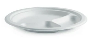 10" 3 Compartment Round Plate - White 500 pcs - Picture 1 of 1