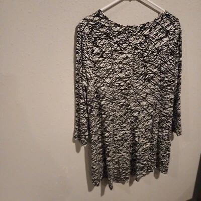 Mujer Grace Elements Blanco y Negro Abstracto Mangas 3/4 Largo - Poco Uso Foto 1 de 4