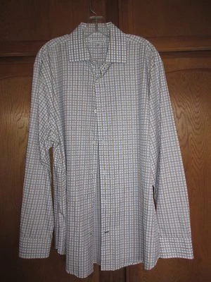 Camisa para hombre Banana Republic XL, marrón/azul a cuadros, hermosa camisa manga larga Foto 1 de 4