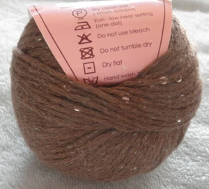 1 skein LOUISA HARDING Etoile Yarn, Milk Chocolate Brown w/ sequins, 50 g, NEW - Picture 1 of 2