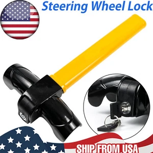 Steering Wheel Lock The Twin Hooks Anti Theft Car Truck SUV Auto w/2 Key NEW - Foto 1 di 7