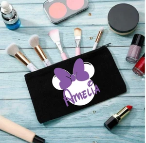 Minnie Mouse Make-Up Case Cosmetic Bag Personalised Name - Disney Inspired - Picture 1 of 3