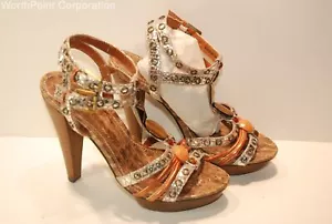 ALDO Fancy Multicolor Gladiator Style High Heel Sandals Sz 38 - Picture 1 of 8
