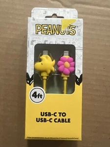 Peanuts Snoopy Woodstock and Flower 4Ft USB-C to USB-C Cable new - Picture 1 of 1
