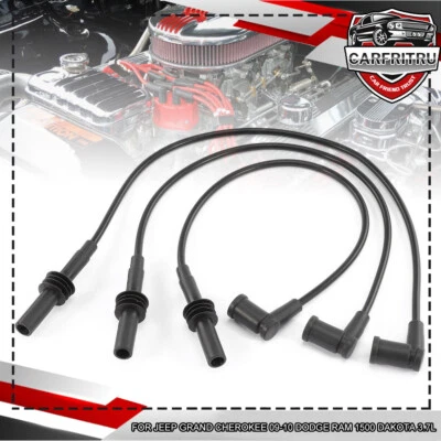 3X For Jeep Grand Cherokee 09-10 Dodge Ram 1500 Dakota 3.7L Spark Plug Wire Sets - Image 1 of 4