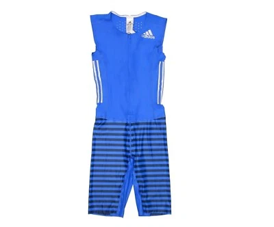 Adidas Adizero Sleeveless Speed Compression Running Track Suit Size Medium Blue - Image 1 of 4