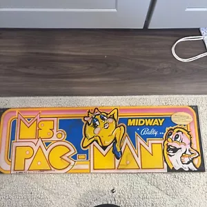 1981 Vintage Ms. Pacman Arcade Marquee Midway Bally Arcade Game Sign Original - Picture 1 of 11