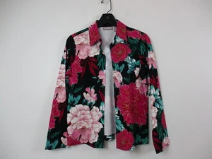 Chicos Jacket Womens 0 US Small Pink Black Green Top Blazer Stretch Ladies - Picture 1 of 11