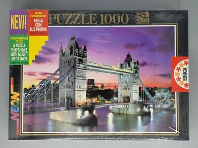 Educa "Tower Bridge, London" 10113 Neon Series 1000 Pcs Puzzle Glows in Dark NEW - Image 1 of 4