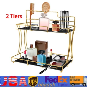 2 Removable Tier Bathroom Organizer Countertop Makeup Shelf Tray for Bedroom - Picture 1 of 14