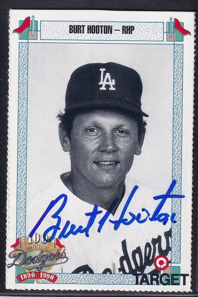 Tarjeta firmada autografiada de Burt Hooton 1990 Target Los Angeles Dodgers Foto 1 de 1