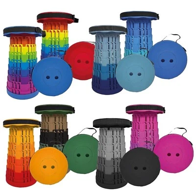 SGABELLO TELESCOPICO SEDIA PIEGHEVOLE SEDILE DA VIAGGIO PORTATILE COMPATTO - Immagine 1 di 4