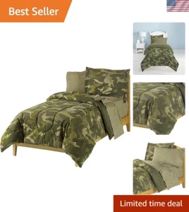 Twin Camo Comforter Set - Army Green Desert Camouflage Beddings for Kids - Picture 1 of 6
