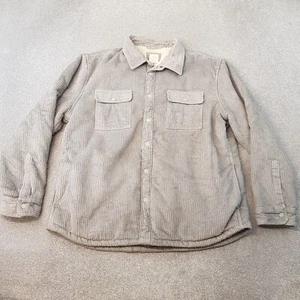 M&S Mens Shirt 2XL XXL Grey Cord Overshirt Jumbo Fleece Lined Oversize - Picture 1 of 10