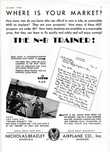 1932 Nicholas-Beazley NB Trainer Aircraft ad 12/24/2022i - Picture 1 of 1