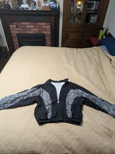 Vintage Reebok Black/White Windbreaker Jacket With Pants Size M - Picture 1 of 9