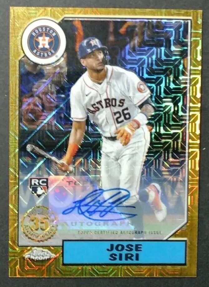 2022 TOPPS SERIES 2 35TH ANNIVERSARY 1987 TOPPS JOSE SIRI AUTO 2/199 - Image 1 of 2