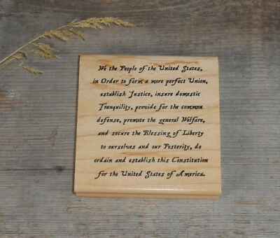Preamble of US Constitution Mounted Rubber Stamp, Patriotic America #29 - Image 1 of 4