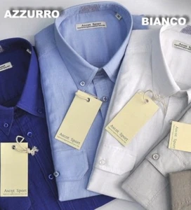 CAMICIA LINO MEZZA MANICA ASCOT SPORT COLORE AZZURRO MISURA MEDIUM (M) - Imagen 1 de 1