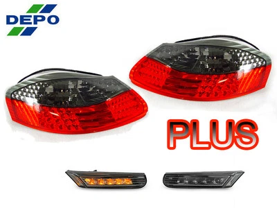 DEPO Red/Smoke Tail + LED Bumper Side Marker Light For 97-04 Porsche Boxster 986 Foto 1 de 4