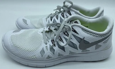 Nike Free 5.0+, White/Metallic Silver-Wolf Grey, 642198-120, Men’s Sz 13 - Image 1 of 4