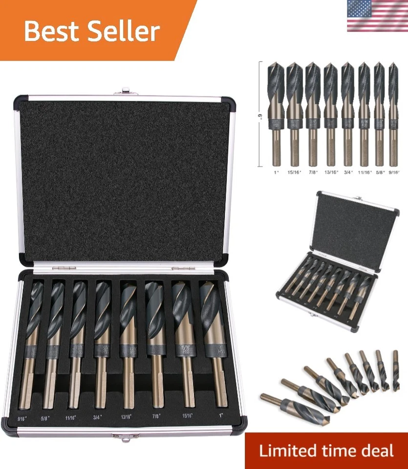 Best Choice 8-piece 1/2 Shank Silver and Deming Drill Bit Set SAE 2day Ship