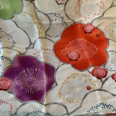 "Bufanda vintage 100 % seda tela japonesa modificada floral 27""x29"" colgante de pared" Foto 1 de 4