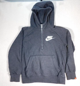 Nike Hoodie Youth Boys Medium 1/2 Zip Dark Gray Long Sleeve - Picture 1 of 13
