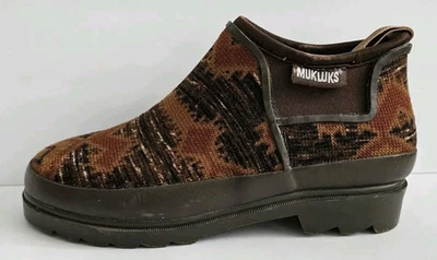 Muk Luks Brown Ankle Boots Anabelle Waterproof Aztec Print Women Sz 8 Rain - Image 1 of 4