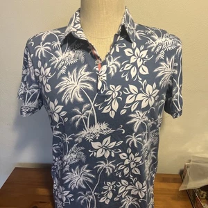 Camisa polo de golf para hombre Neiman Marcus floral azul talla grande - Imagen 1 de 3